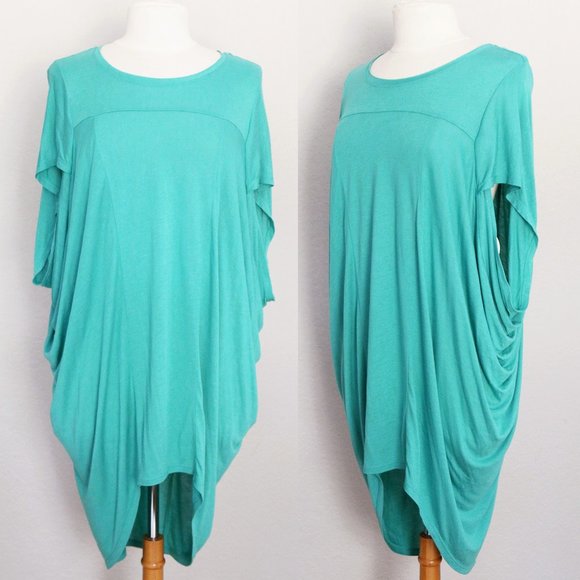 NEW Doo Ri Impulse from Macy's Turquoise Blue Longline Tunic Top S Lagenlook NWT - Picture 2 of 9